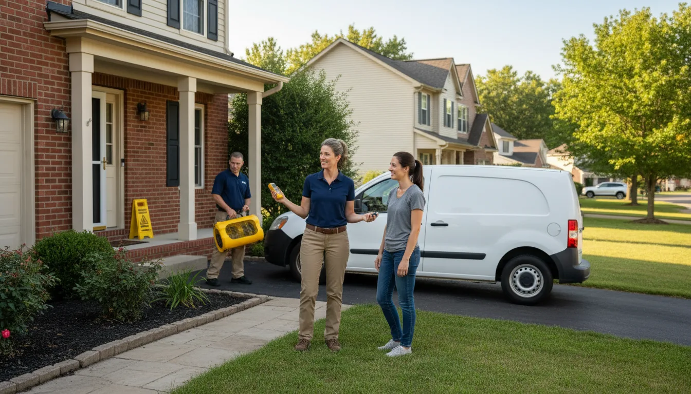 Residential water damage restoration in Oakland Mills, PA